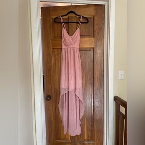 High Low Pink Sparkly Dress